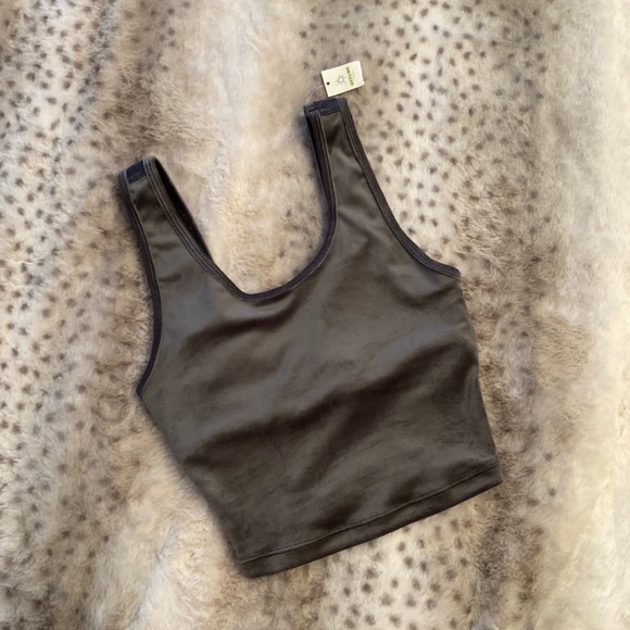 Aerie offline velvet grey cami cropped top - Picture 1 of 3